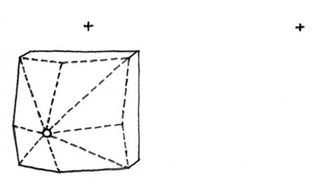 Skizze zu Anordnung zur Vermengung zweier Gren, Filzstift auf Papier