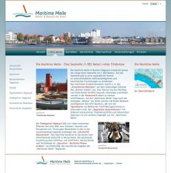 Screenshot der Internetprsenz www.maritimemeile-bremen.de