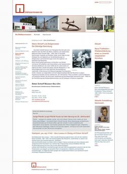 Screenshot der Internetpräsenz www.bildhauermuseen.de