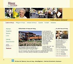 Internetpräsenz des Altenpflegeheims Haus am Hang Osterholz